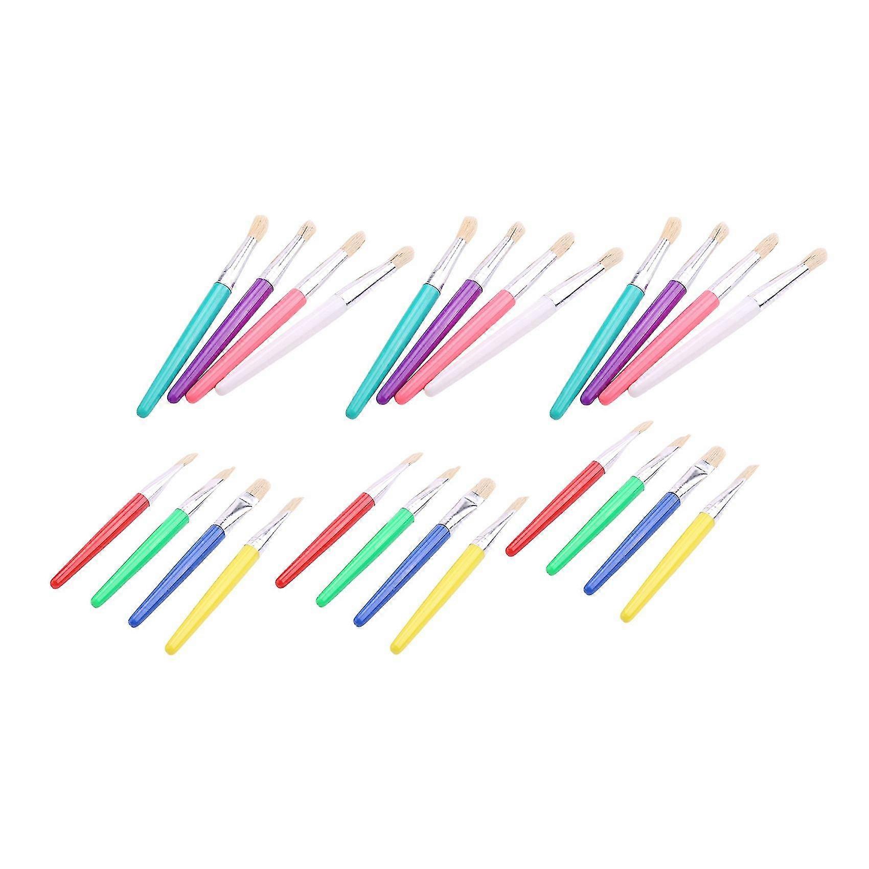 Kleinkind-pinsel, 24er-pack, Runde Und Flache Vorschul-pinsel, Waschbar, Ac
