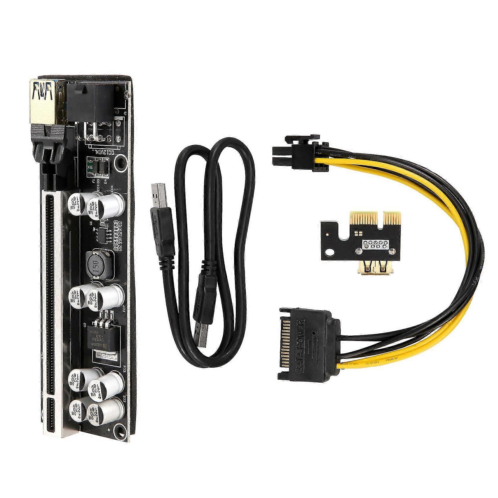 Ver009s Plus Pci 1x Bis 16x Upgrade Pci-e Riser Card Sata 6pin 0,6 M Usb 3.0 Kabel Für Btc Mining