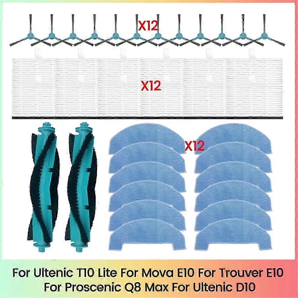 Für Ultenic T10 Lite, Mova E10, Finden Sie E10 Proscenic Q8 Max, Ultenic D10 Staubsaugerteile, Handseitenbürste, Filtermopp
