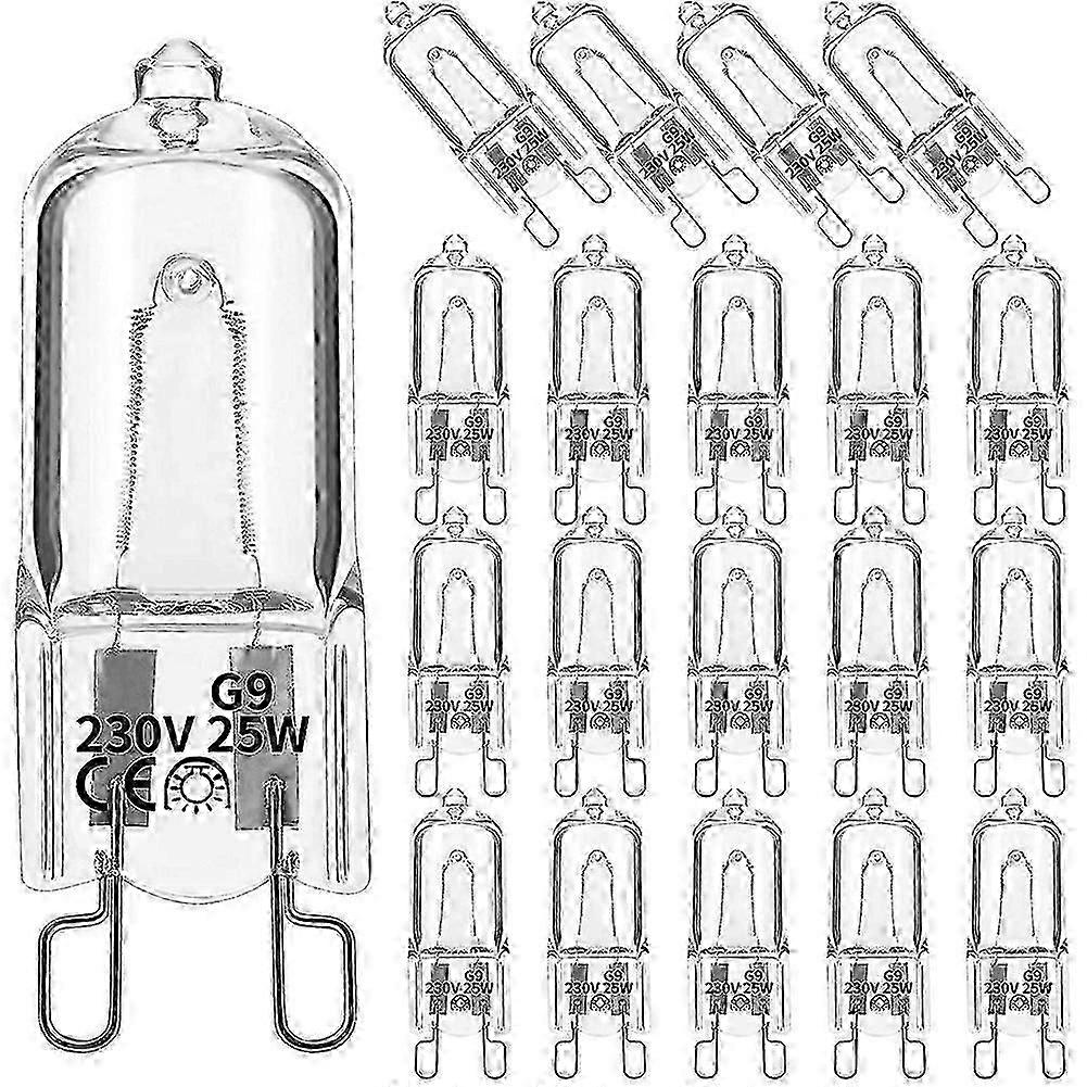 20 Stück G9-halogenlampen, 25 W, Klar, Dimmbar, Warmweiß 2800 K, Für Kronleuchter, Pendelleuchten Usw.