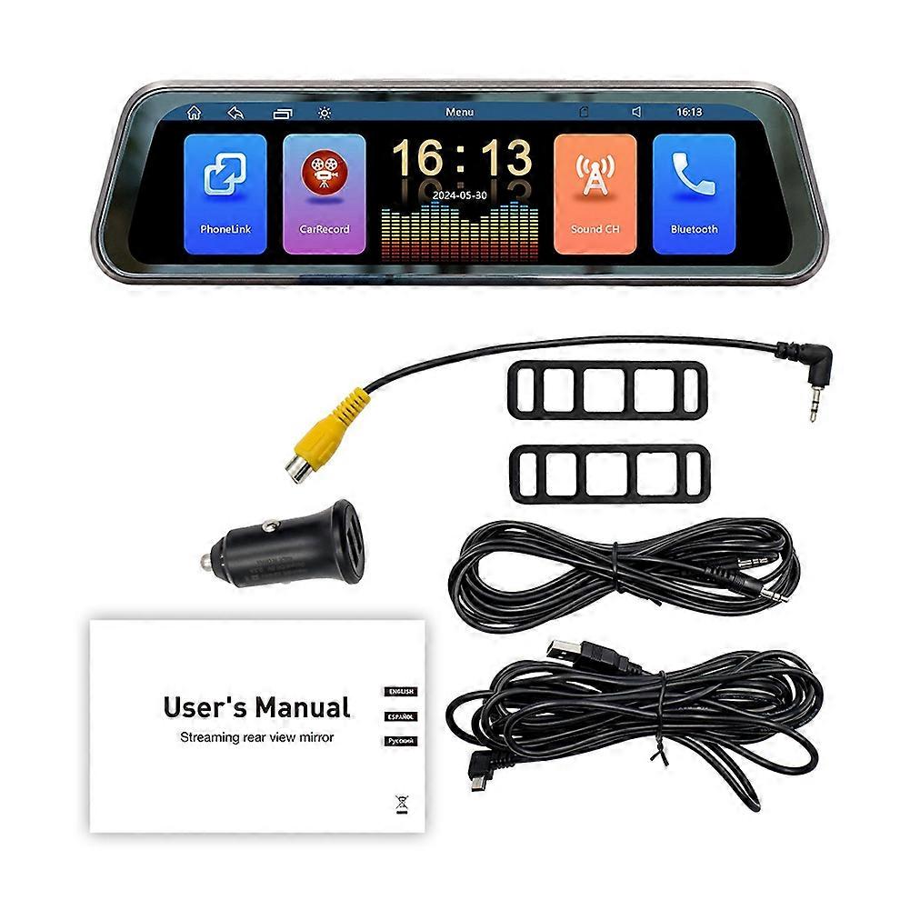 Dvr-bordkamera Mit 9,36-zoll-touchscreen, Kabellos, Carplay-kompatibel Und Nachtsicht, Integriert In Den Rückspiegel.es Integriert Carplay, Ermöglicht Multimedia-streaming Und Bietet Hervorragende Sic