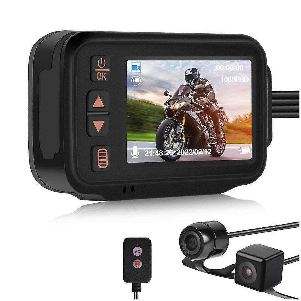 Vordere Und Hintere Dashcam, Fahraufzeichnungskamera Für Motorräder, 2-zoll-hd-dashcam, Loop-aufnahme, Wasserdicht