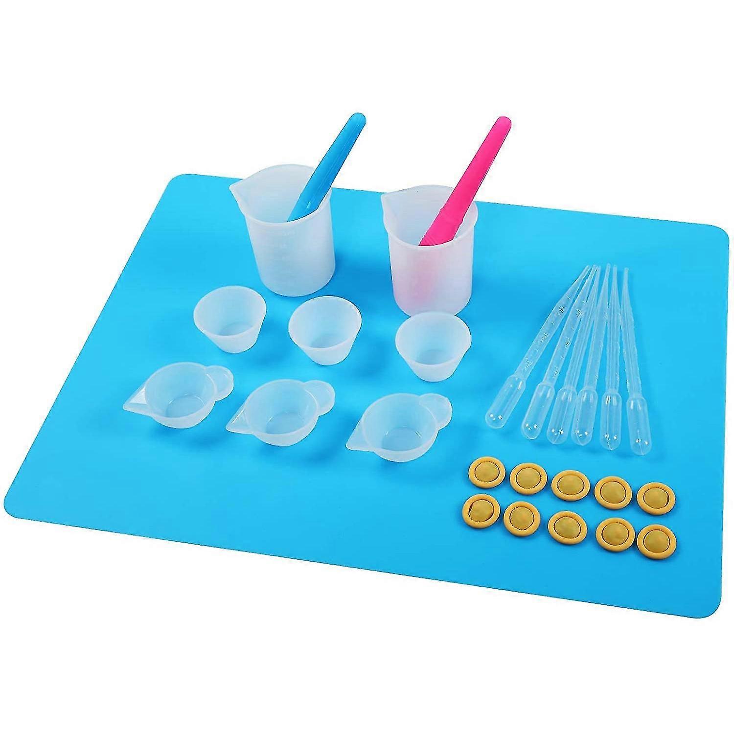 Harz-mischbecher-set Mit 100 Ml Silikon-messbechern, Löffeln, Tropfpipetten, Fingerlingen, S