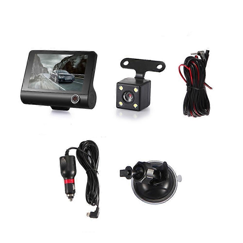 Zoll Auto Dvr Dashcam Dash Kamera Hd Bildschirm 1080p 3 Objektiv Video Recorder Vorne + Innen + Rückansicht Kamera Dash Cam