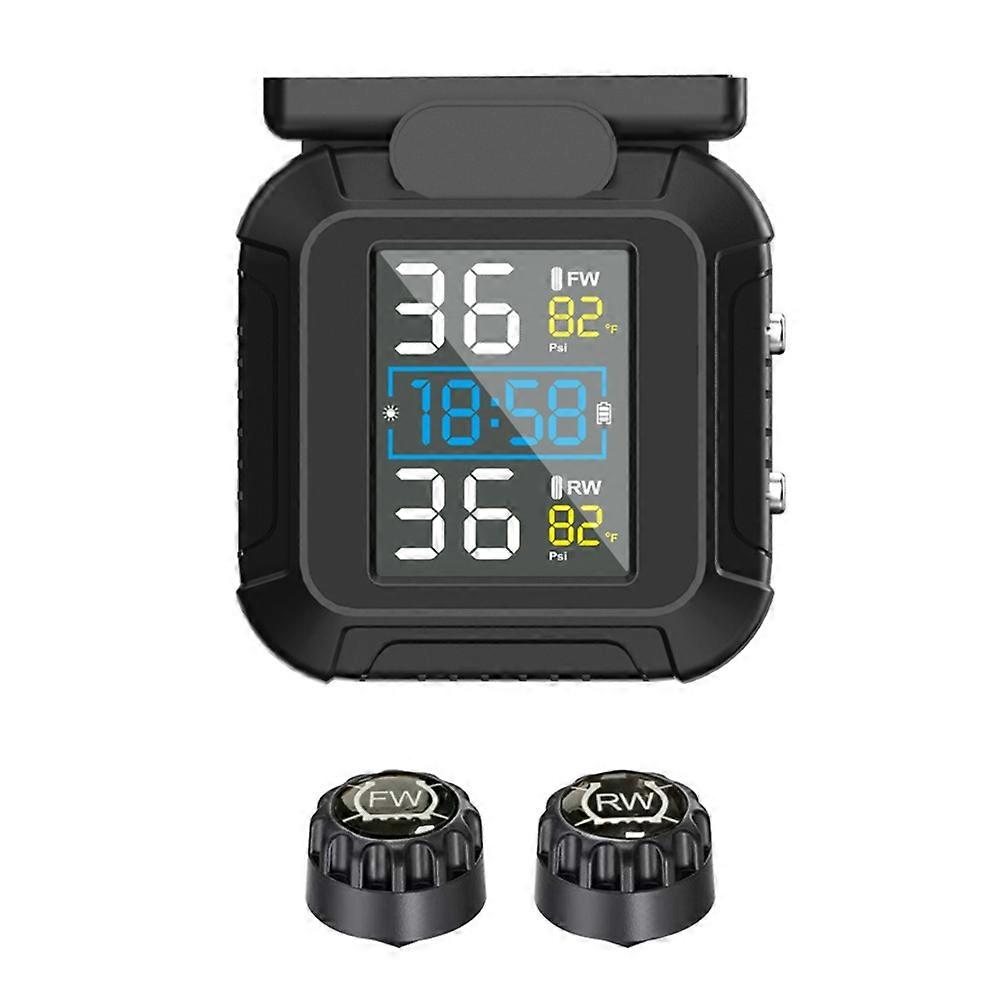 Solar Power Motorrad Tpms Solar Power Reifendruckmonitor Mit Externem Sensor Reifendrucküberwachung Alarmsystem