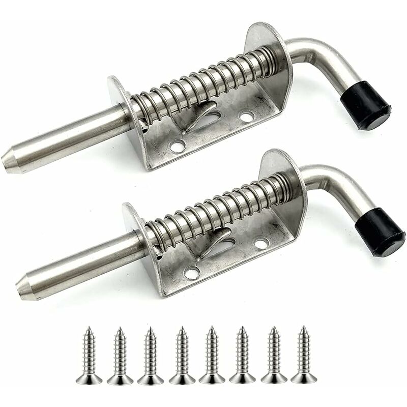 2er-pack Edelstahl-federnriegel Für Garagentor, Gartenschuppen, Hof, Hühnerstall (128 Mm) -