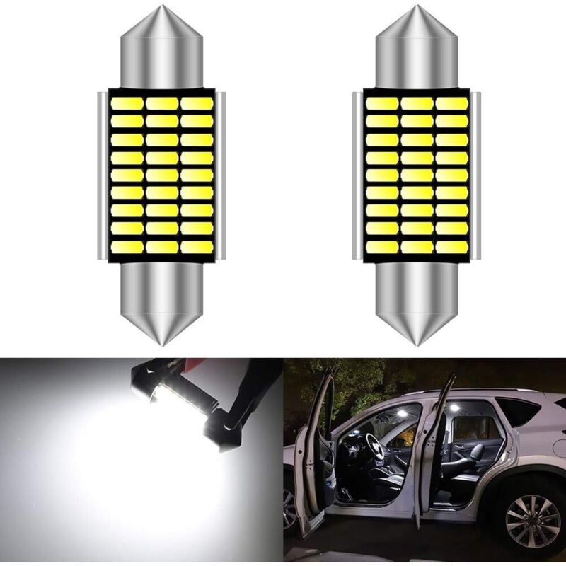 36mm Soffitten-led-lampen C5w 6000k Weißlicht Canbus-fehlerfrei Für 6418 6461 6486x Innenraum-kennzeichenbeleuchtung (2 Stück, Weiß)