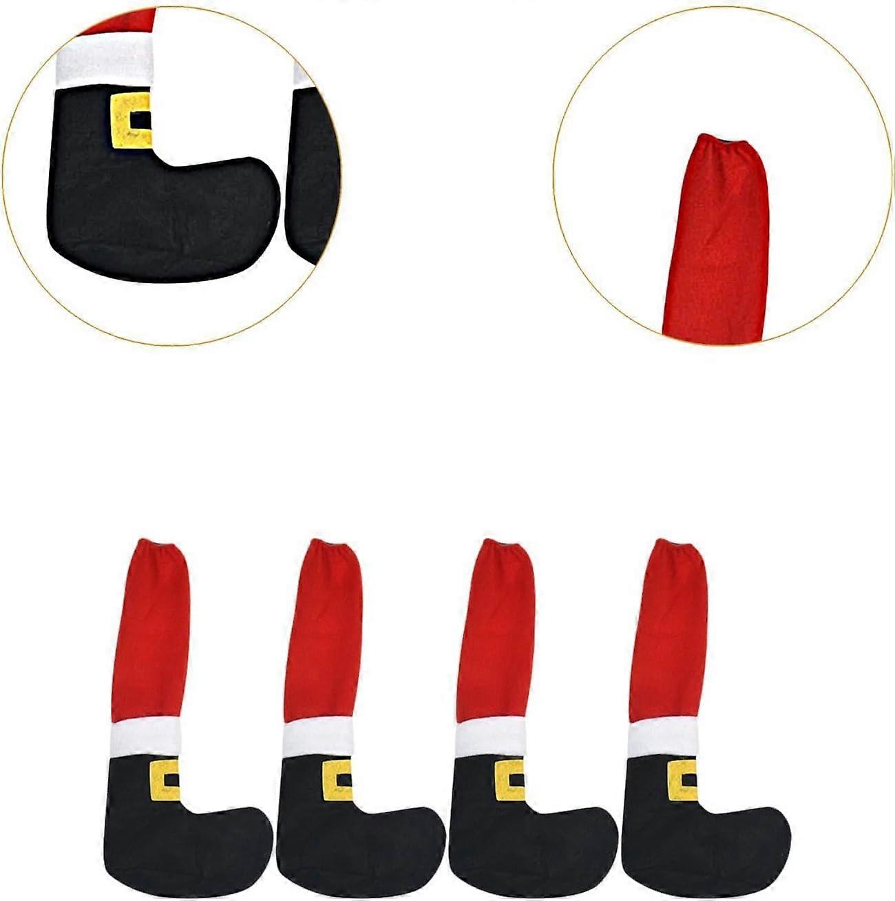 Aura 4 X Weihnachtliche Tischbeinbezüge, Weihnachtliche Stuhlbeinbezüge, Bodenschoner, Niedliche Tisch- Und Heimdekoration, Weihnachtsdekoration