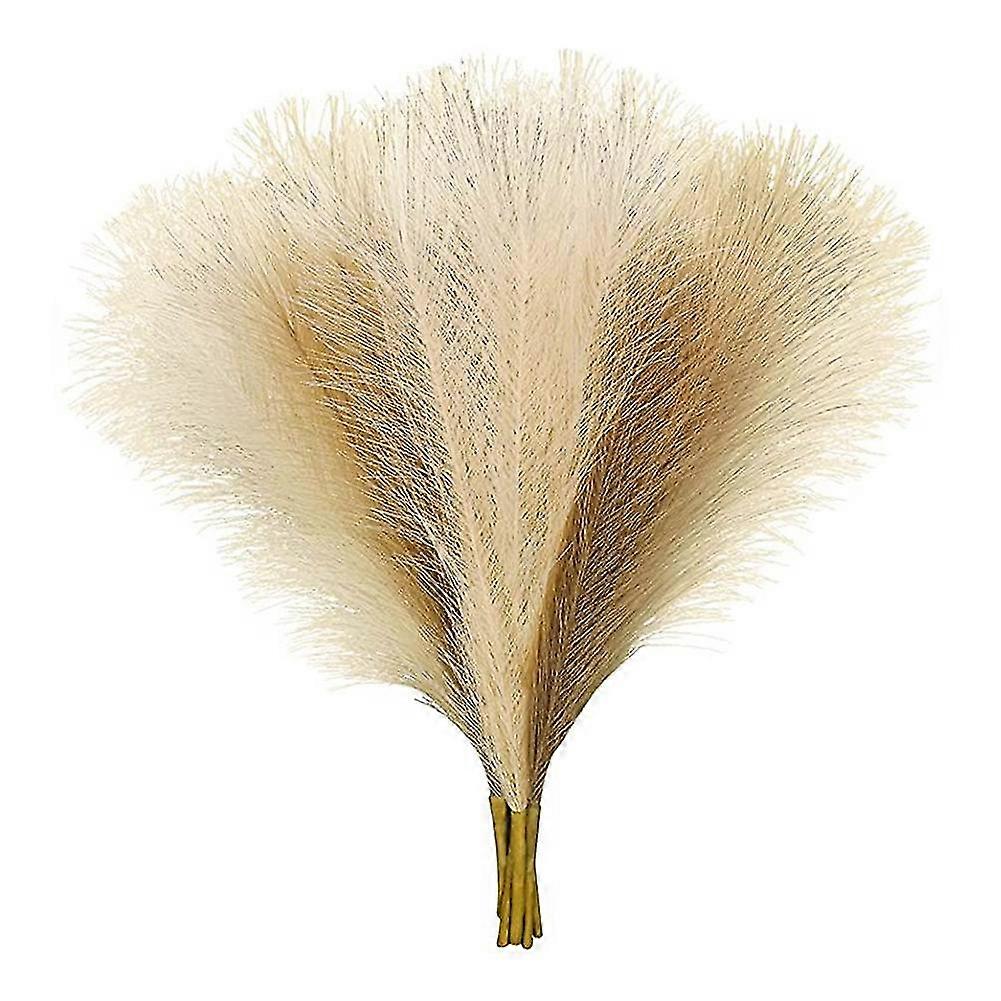 Pampasgras-dekor, Künstliches Pampasgras, Klein, 45,7 Cm, 7 Flauschige Stiele, Künstlicher, Pompöser Rasen, Beige