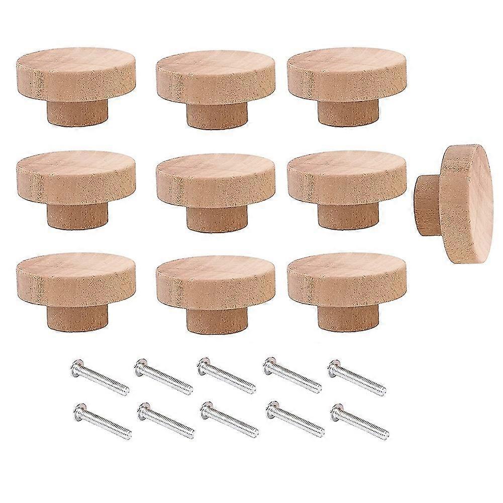 10 Stück 50 Mm Durchmesser Runde, Unlackierte Schubladenknöpfe Aus Holz Für Möbel, Schränke, Kommoden