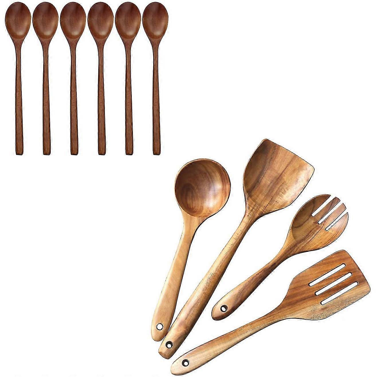 Suppenlöffel Aus Holz Zum Essen Mit Holzutensilien, Set Zum Kochen Von Holzlöffeln, Zum Essen Von Stirri-mischungen