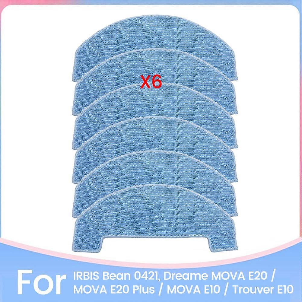 6er-pack Reinigungstücher Für Dreame Mova E20 / Mova E20 Plus / Mova E10 / Find E10 Mopp Für Irbis Bean 0421 (ersatzteile).
