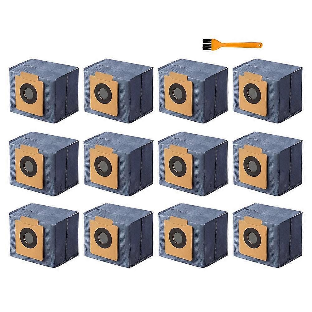 12er-pack Staubbeutel Für Eufy X10 Pro Omni Roboterstaubsauger Und Für X8 Pro Mit Selbstentleerungsstation, Mit 1 Orangefarbenen Bürste