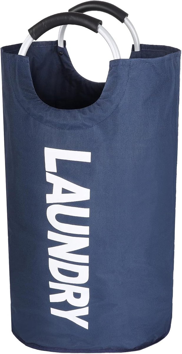 Wäschekorb - Wäschebeutel - Wäschesortierer - Faltbar - 90 L - 38 X 79 Cm - Faltbarer Wäschebeutel - Wäschekorb Mit Griffen - Wäschekörbe - Wäschebox - Wäschebeutel Mit 1 Fach - Blau