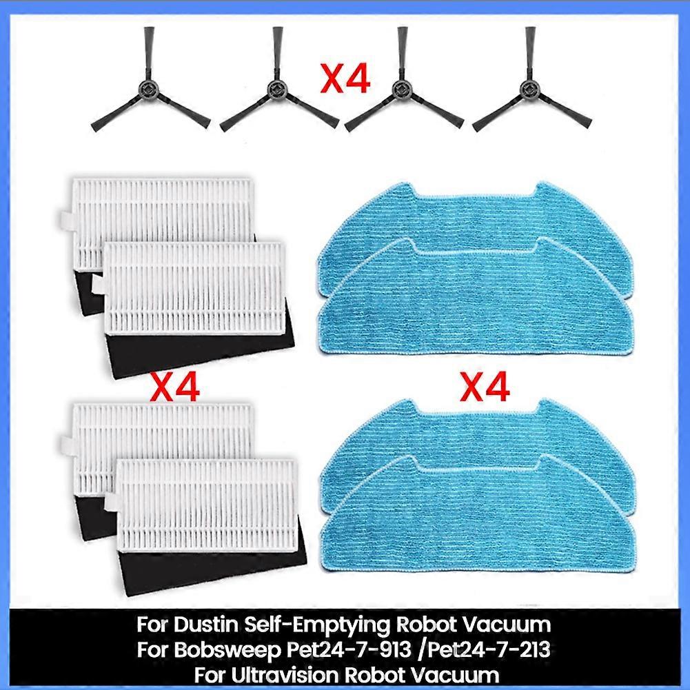 Selbstentleerende Seitenbürstenfilter Von Dustin, 12er-pack, Kompatibel Mit Den Staubsaugerrobotern Bobsweep Pet24-7-913/pet24-7-213 Und Ultravision.