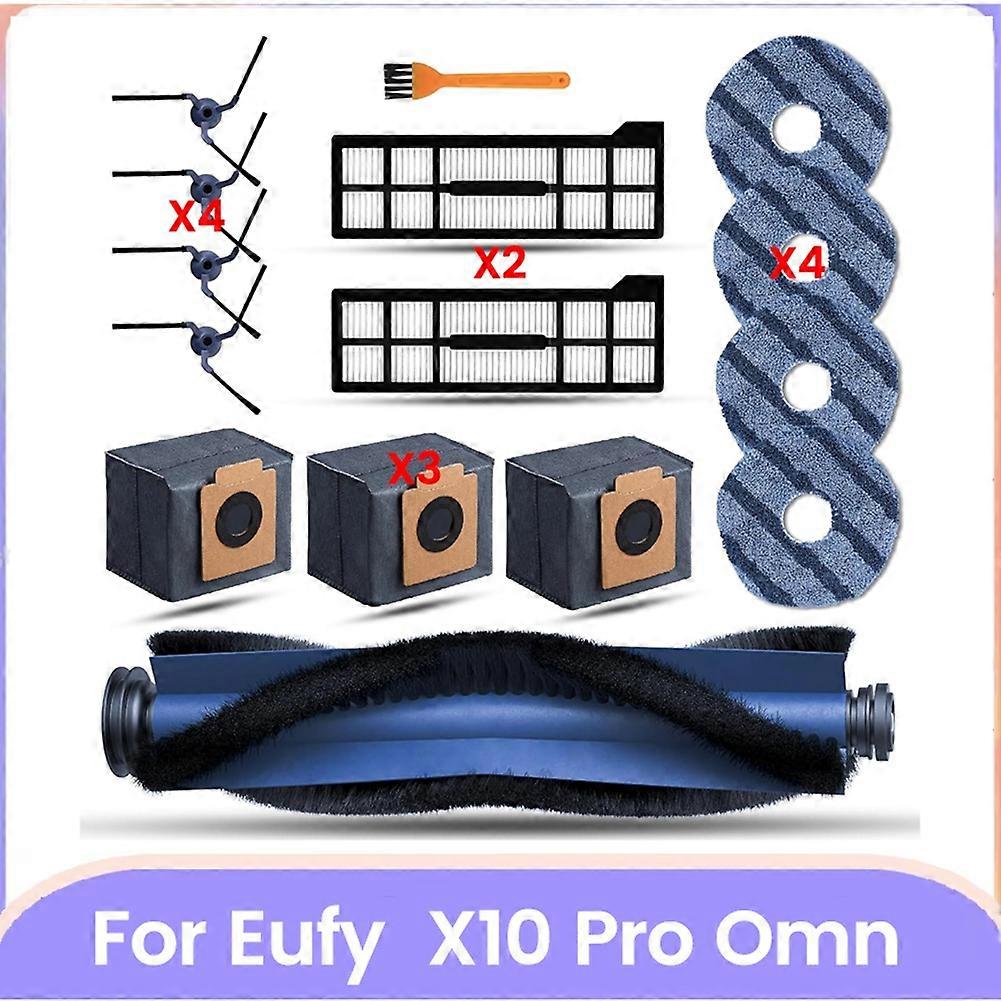 15 Ersatzzubehörteile Für Den Staubsauger Eufy X10 Pro Omni: Rotierende Seitenbürste, Filter, Reinigungstücher Und Staubbeutel.