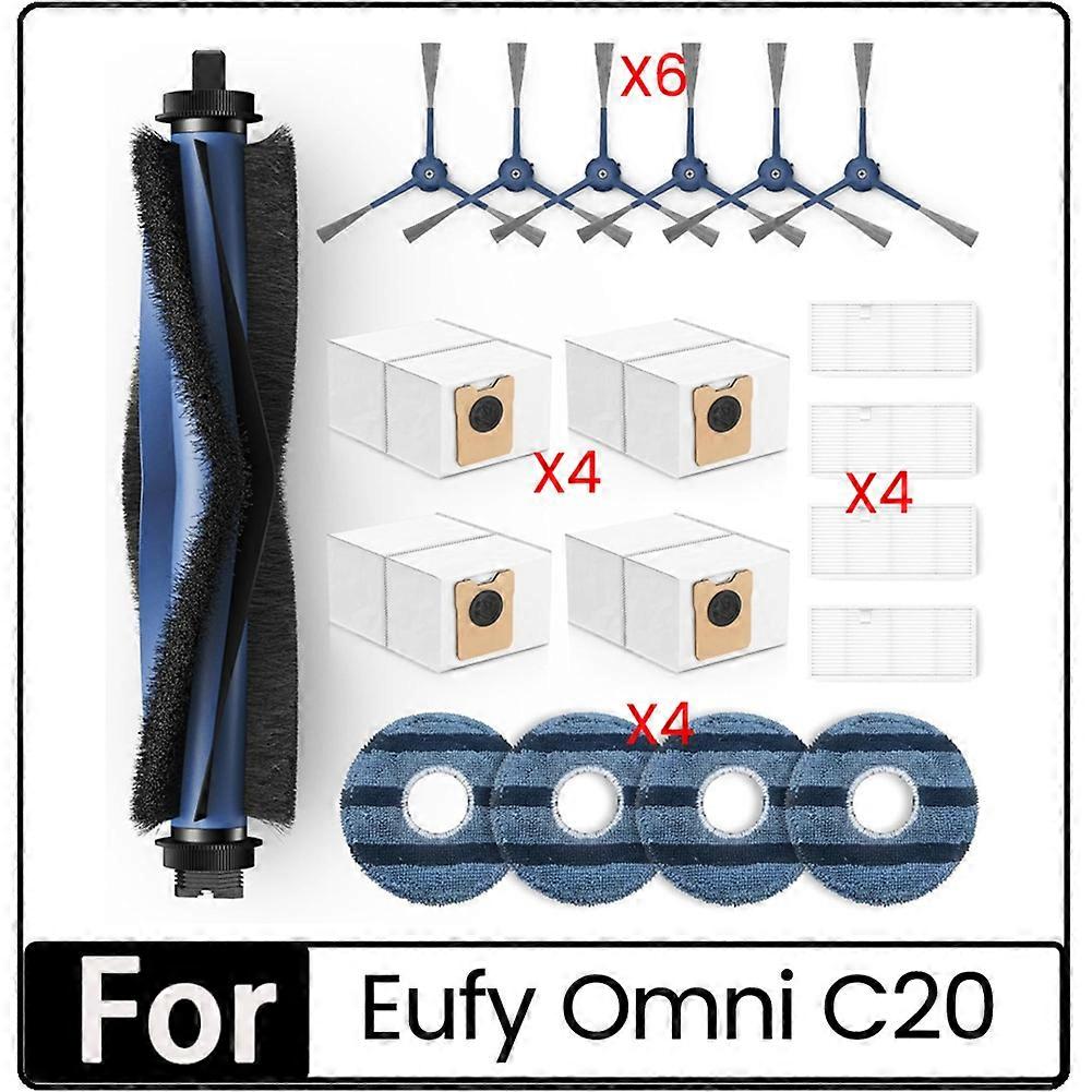 19 Teile: Hauptbürste, Seitenbürste, Hepa-filter, Staubbeutel Und Reinigungstuch Für Eufy Omni C20 Roboterstaubsauger