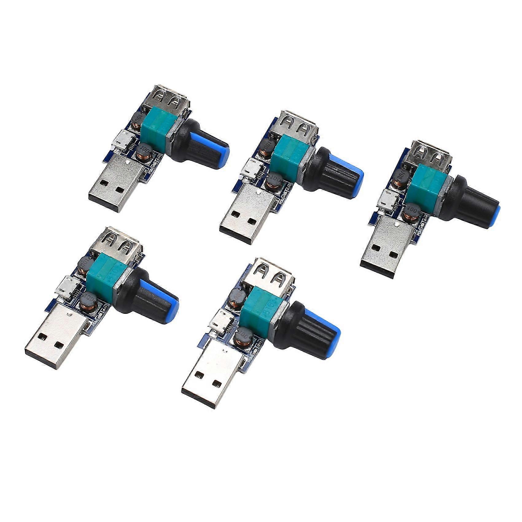 5 Stück 5v-usb-lüfterregler Geschwindigkeits-lautstärkeregler Ing Mute Funct