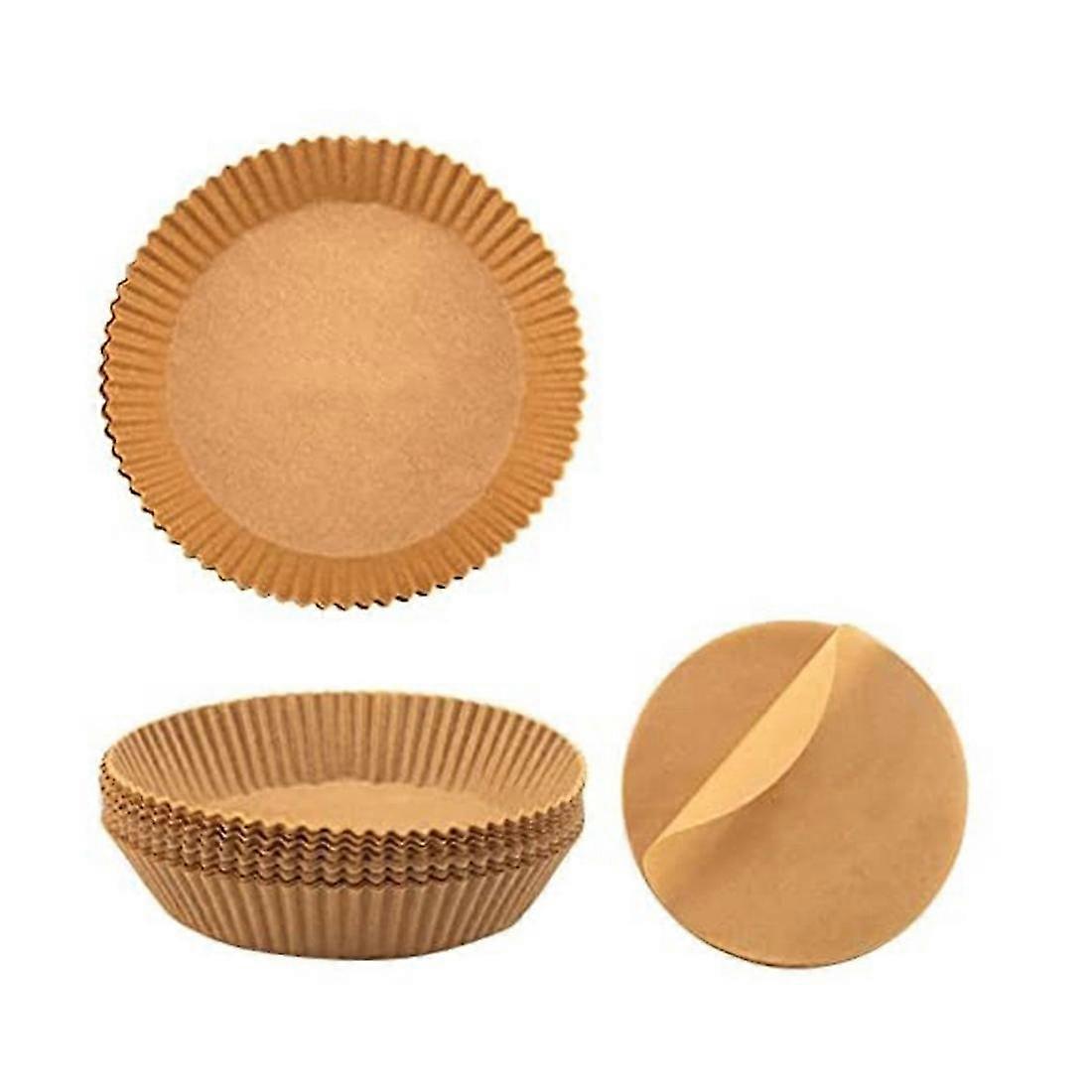 200 Stück Einwegeinlagen Für Heißluftfritteusen, 15,2 Cm Rundes, Unperforiertes Pergamentpapier Und 16,5 Cm Rundes Backpapier