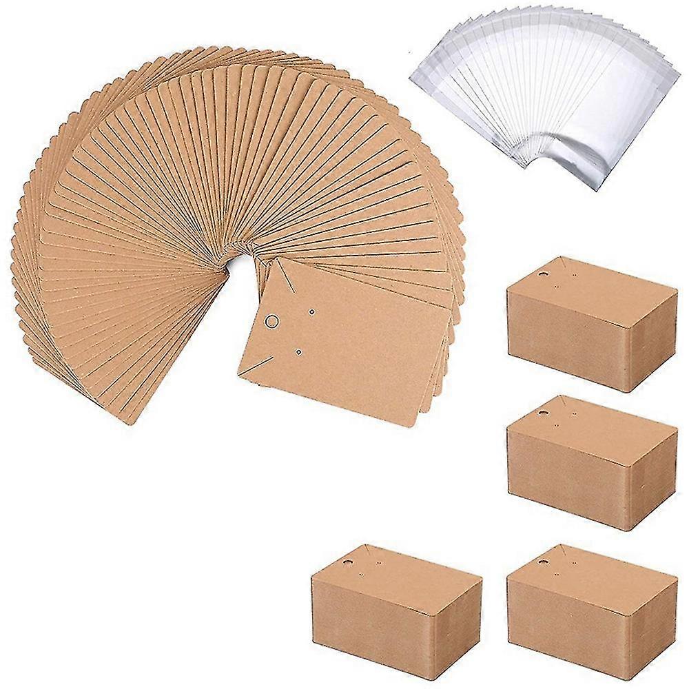 Ohrring-clip-karte Mit 100 Beuteln. Ohrring-display-karte Zur Präsentation Von Halsketten Und Schmuckverpackungen