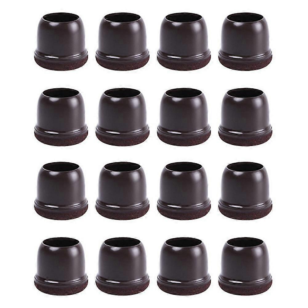 16 Stück Extra Kleine Stuhlbein-bodenschoner Aus Silikon, Braune Stuhlbeinkappen Mit Filz Umwickelt, Passform: 0,5
