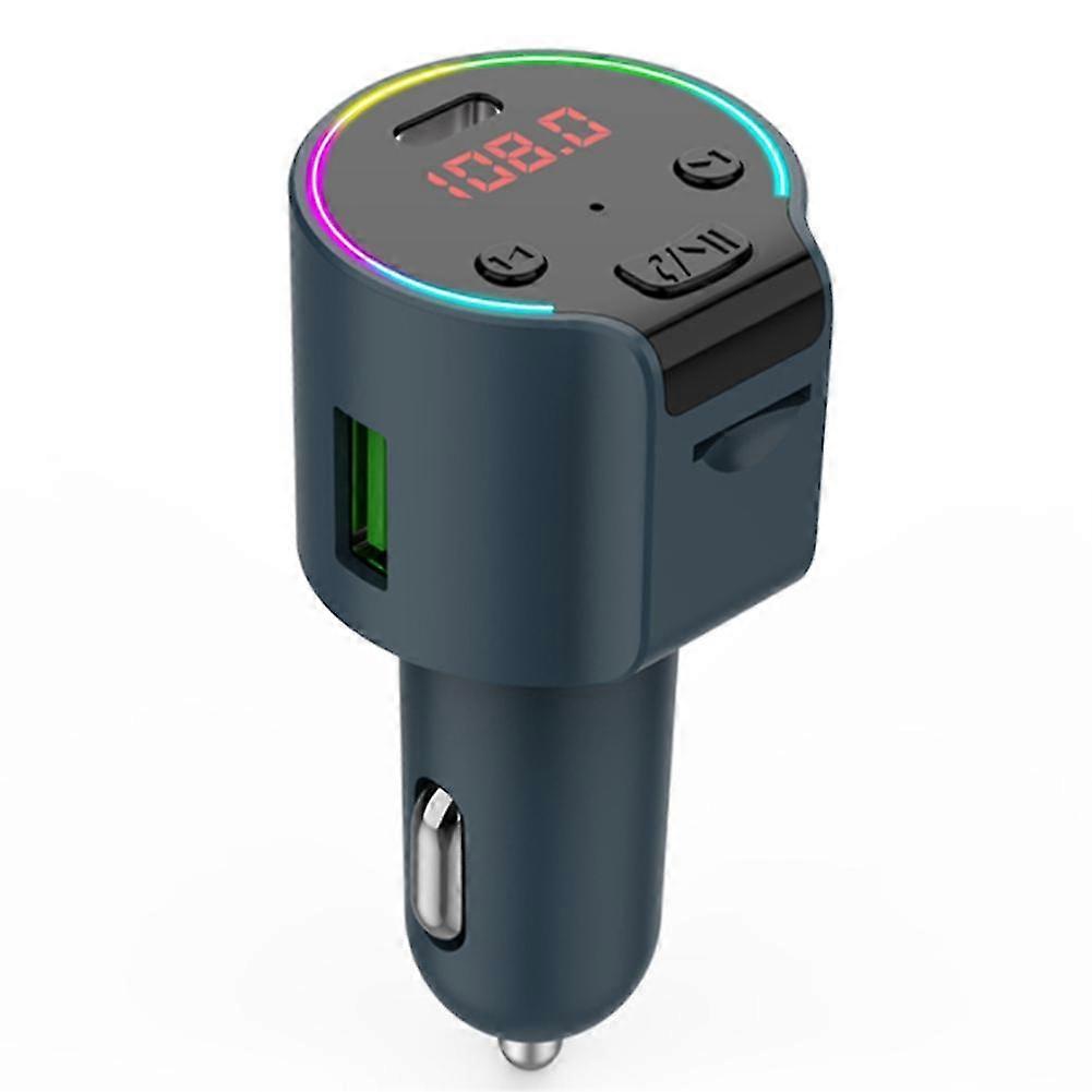 G61 Auto Bluetooth 5.0 Fm Sender Typ-c Qc3.0 Usb Ladegerät Musik Mp3 Player Bunte Licht Tf Ca