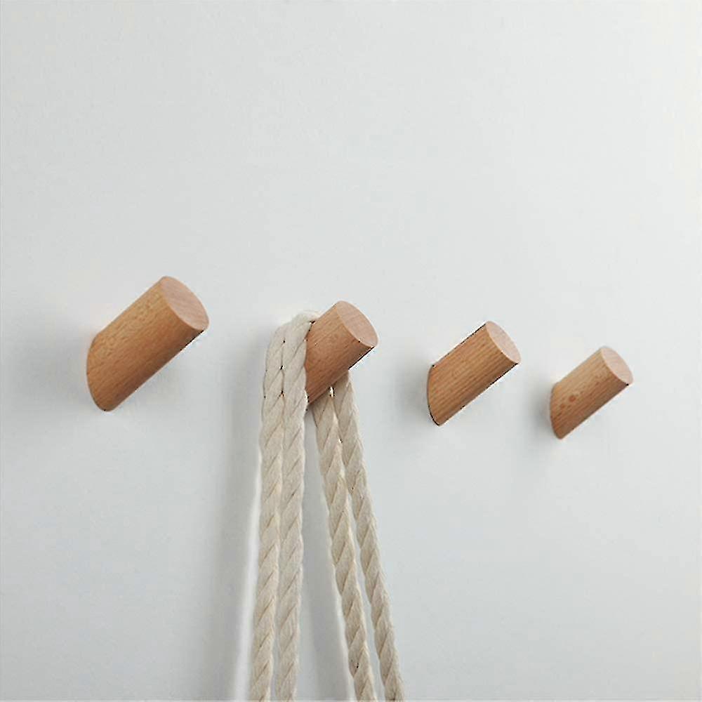 Wandhaken Aus Holz, Kleiderhaken Für Stoff, Hut, Tasche, Dekoration, Haustür – 4 Stück, Buche (gelb)