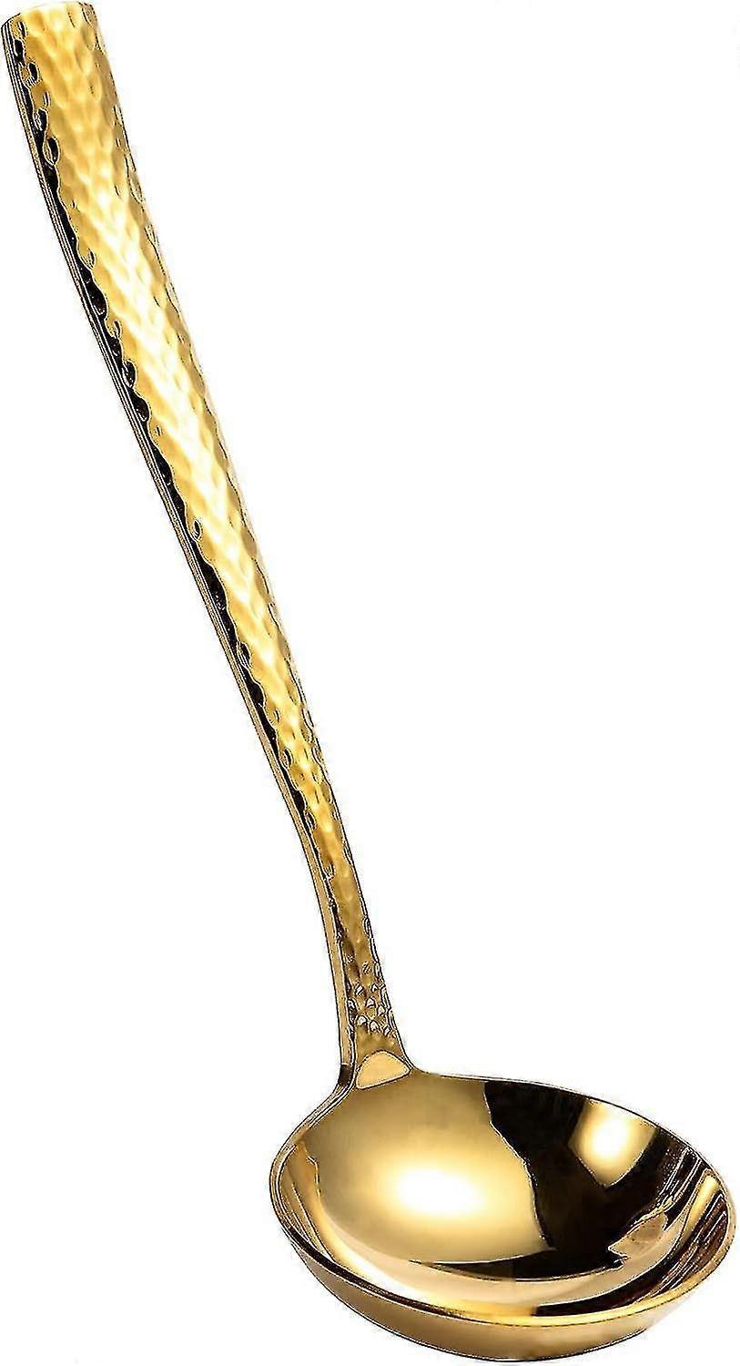 7,67 Zoll Kleine Schöpfkelle, Gehämmerter Löffel Aus 18/10 Edelstahl, Suppenkelle, Saucenkelle Für Boote (gold)