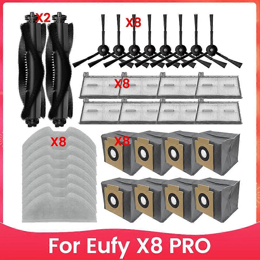 Für X8 Pro Roboter Staubsauger Zubehör Ersatzteile Hauptbürste Seitenbürste Filter Mopp Tuch Staub B