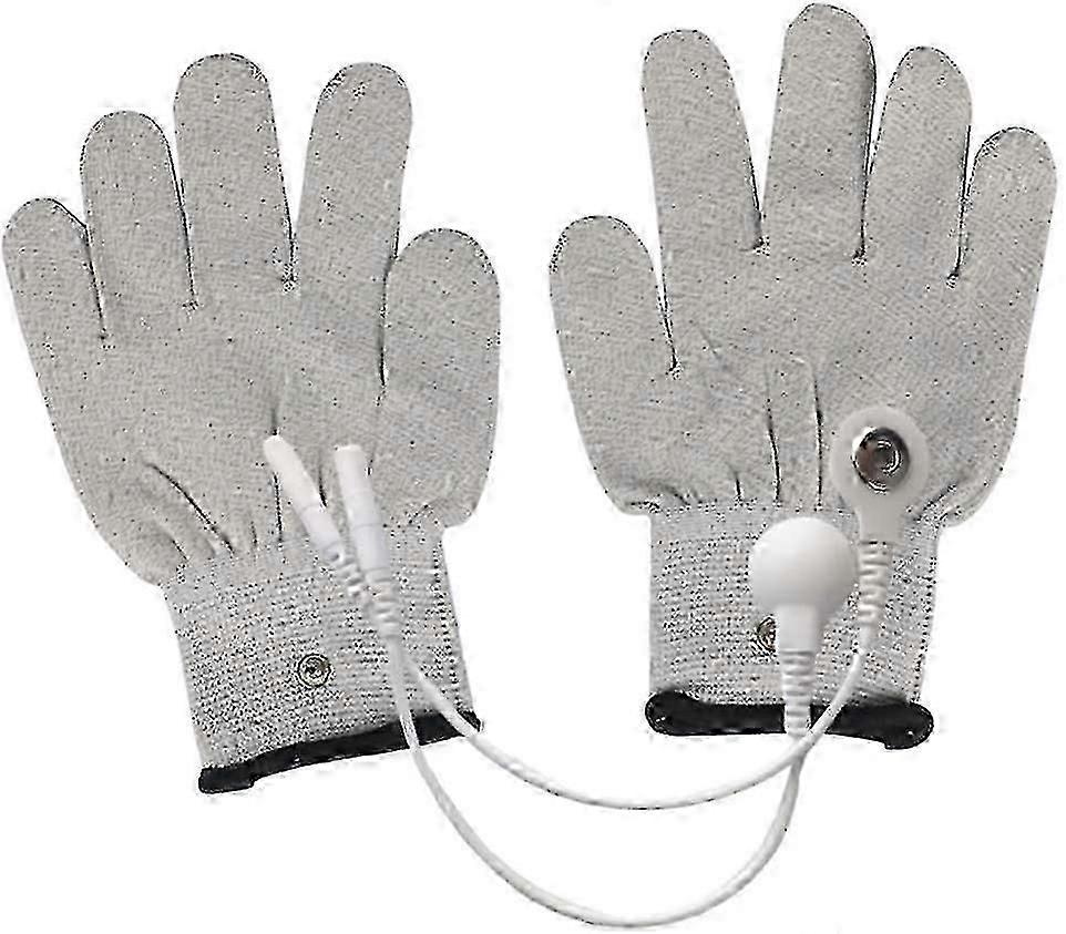 Leitfähige Handschuhe, Elektroden-ems-handschuhe Mit Schnappelektroden, Pads, Massagehandschuhe Für Tens-ems-maschine Für Arthritis, Physischer Triggerfinger (s Grau)