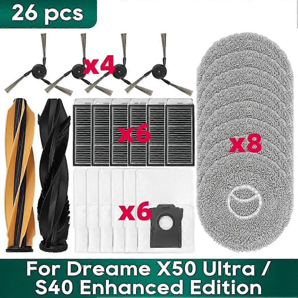 Zubehör Für X50 Ultra / S40 Enhanced Edition: Hauptbürstenfilter, Reinigungstuch, Ersatzstaubbeutel