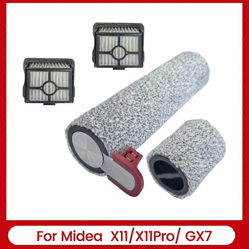 Ersatzbürstenset Für Die Scheuersaugmaschinen Midea X11/x11pro/gx7: Rotierende Bürste Und Hepa-filter.