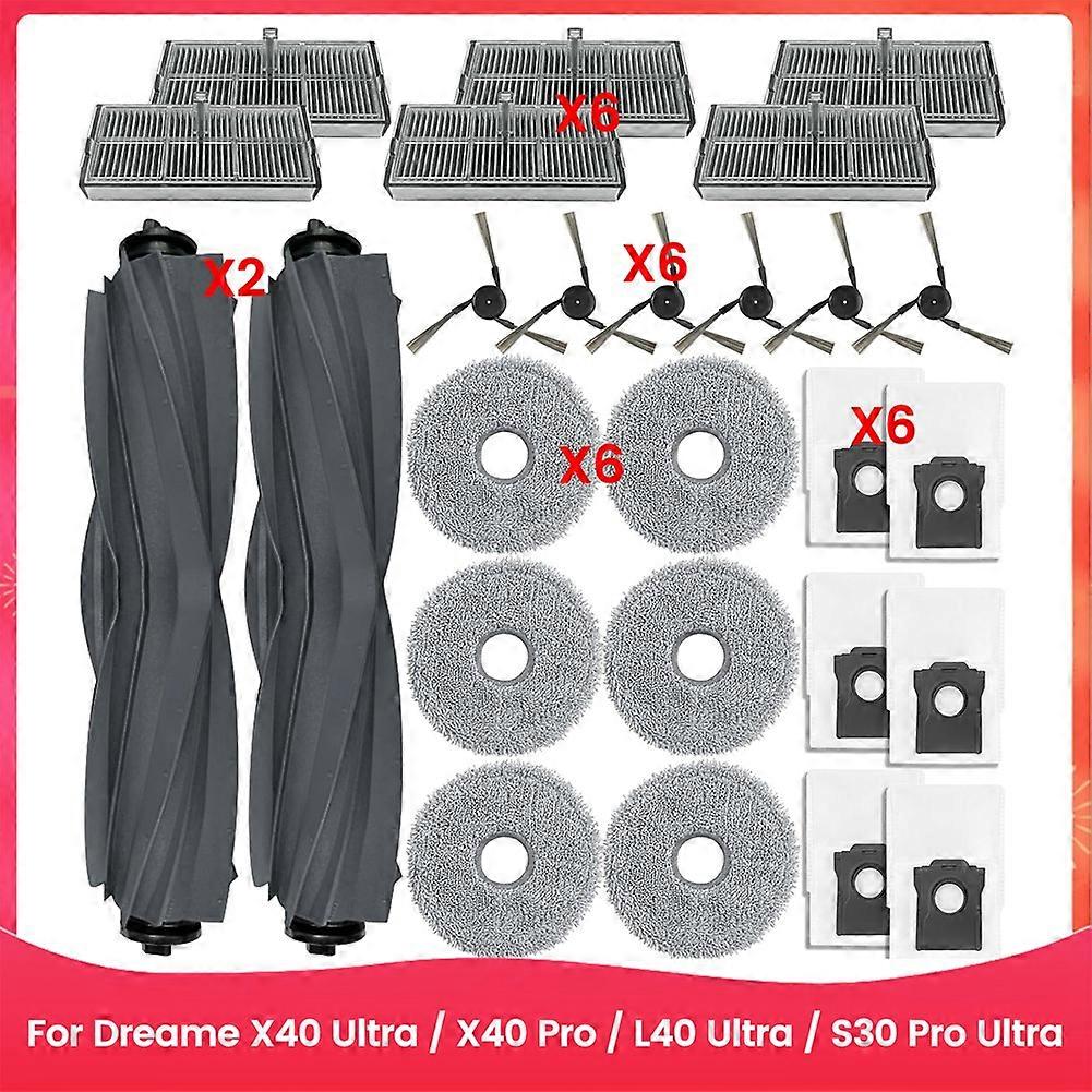 Ersatzteile Für Den Staubsauger Dreame X40 Ultra / X40 Pro / L40 Ultra / S30 Pro Ultra: Hauptbürste, Filter, Wischtuch Und Staubbeutel.