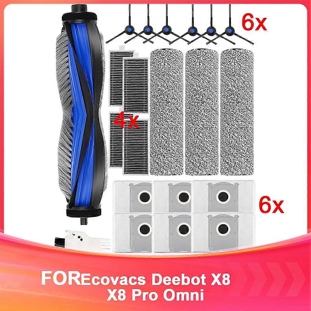 Zubehörpaket Für Ecovacs Deebot X8 Und X8 Pro Omni: Enthält Staubbeutel, Hepa-filter, Seitenbürsten, Mopps Und Hauptbürste.