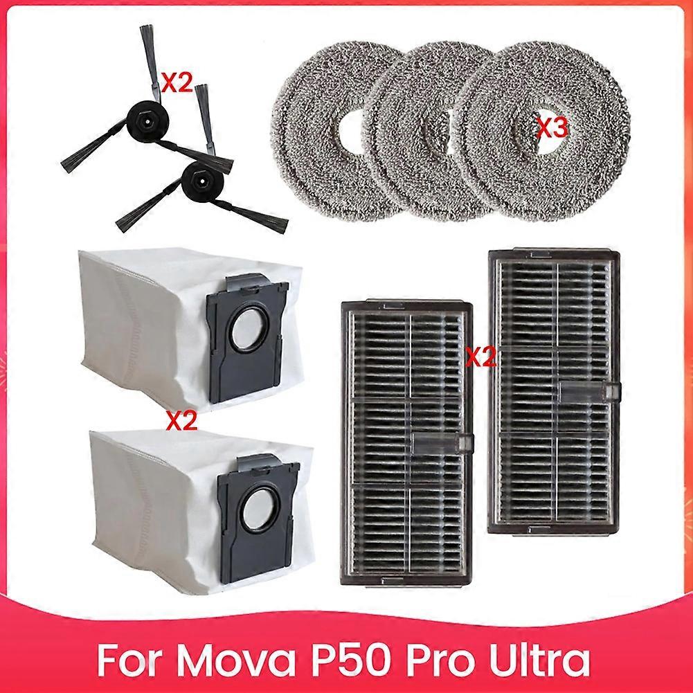 Mova P50 Pro Ultra Staubsauger-ersatzteilset: Seitenbürsten, Hepa-filter, Reinigungstücher, Staubbeutel