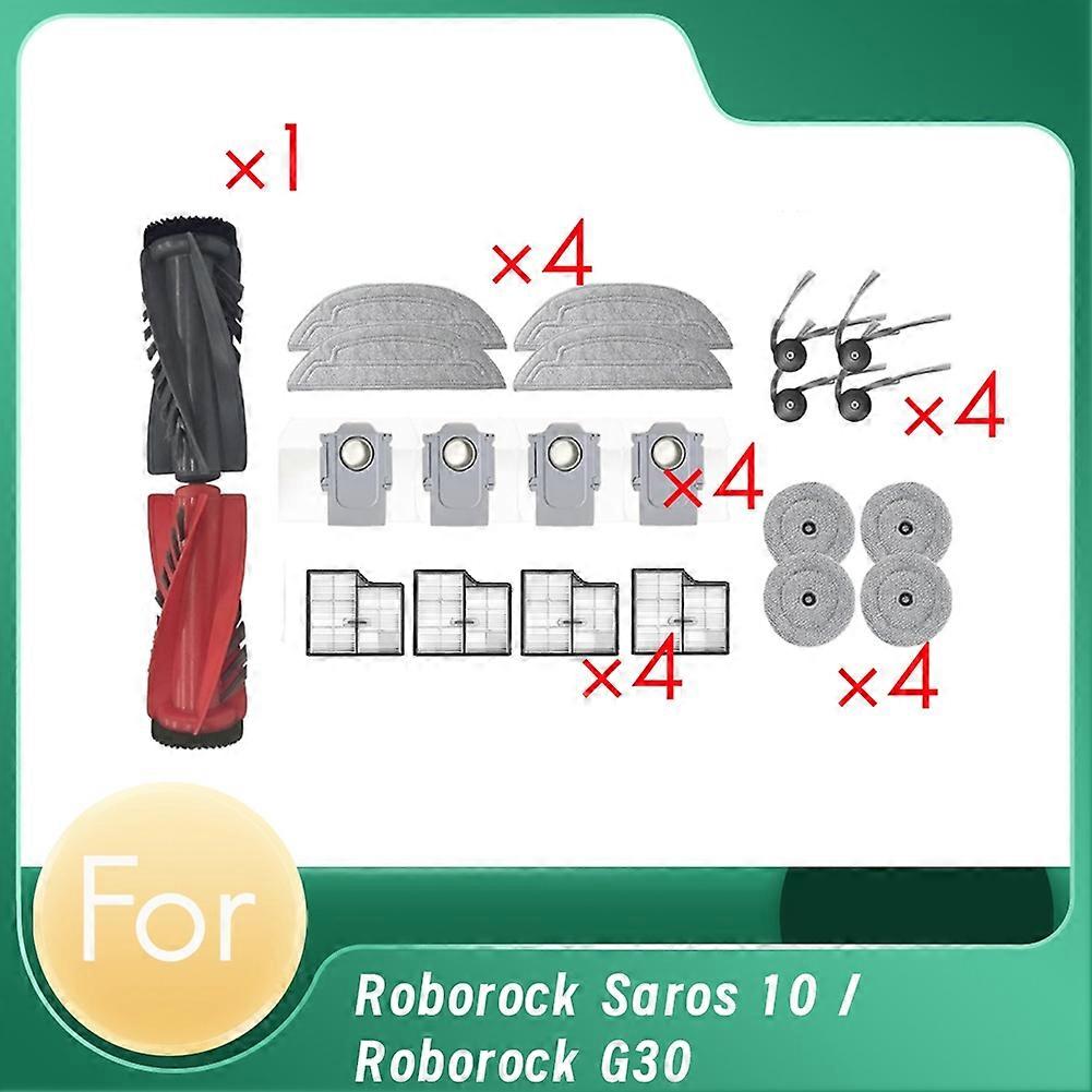Ersatzteile Für Roborock Saros 10/g30 Roboter-staubsauger Mit Automatischer Entleerung: Rotierende Seitenbürste, Hepa-filter, Reinigungstuch Und Staubbeutel.