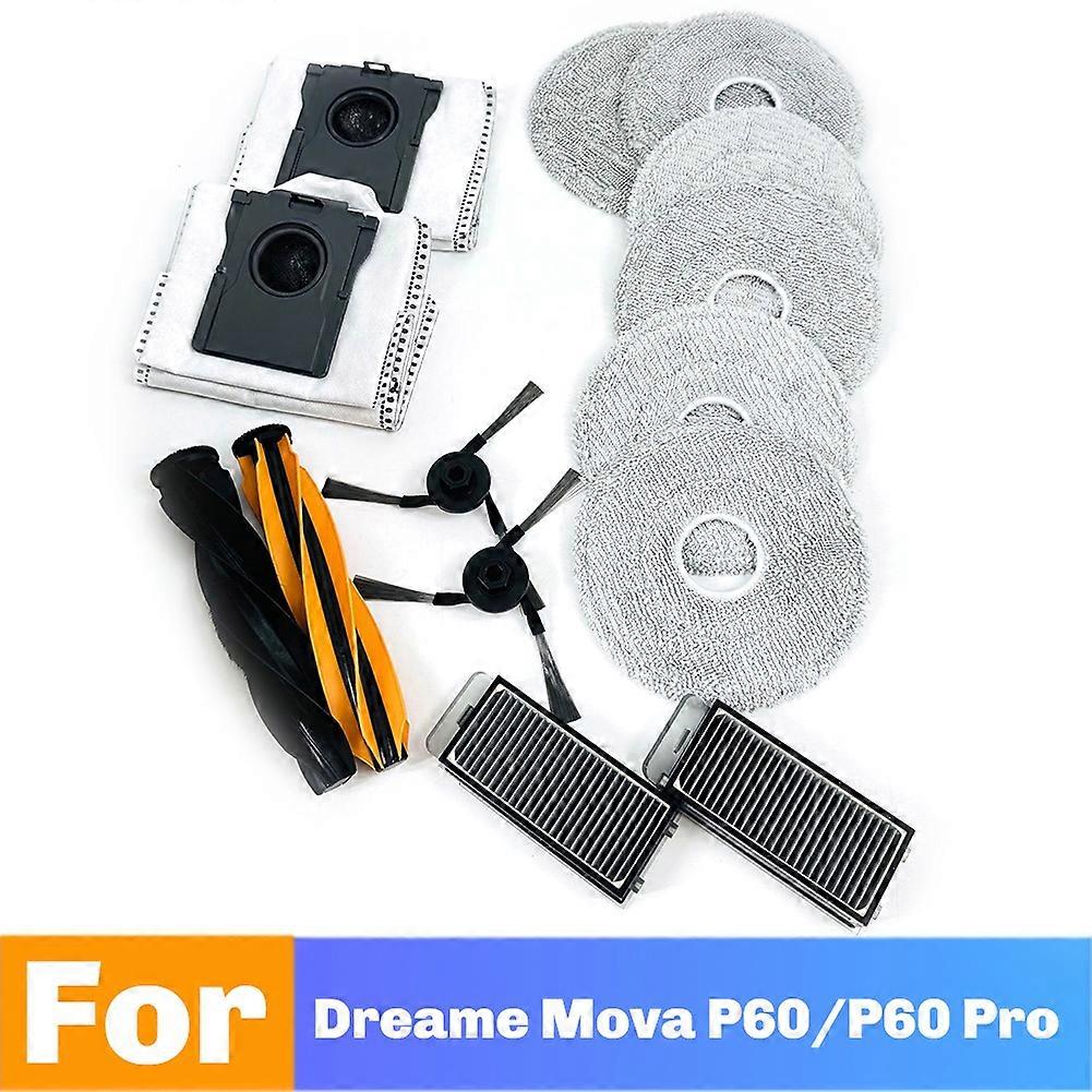 Dreame Mova P60/p60 Pro Wischroboter-reinigungsset: Doppelwalzenbürste, Seitenbürste, Filter, Staubbeutel Und Reinigungstuch.