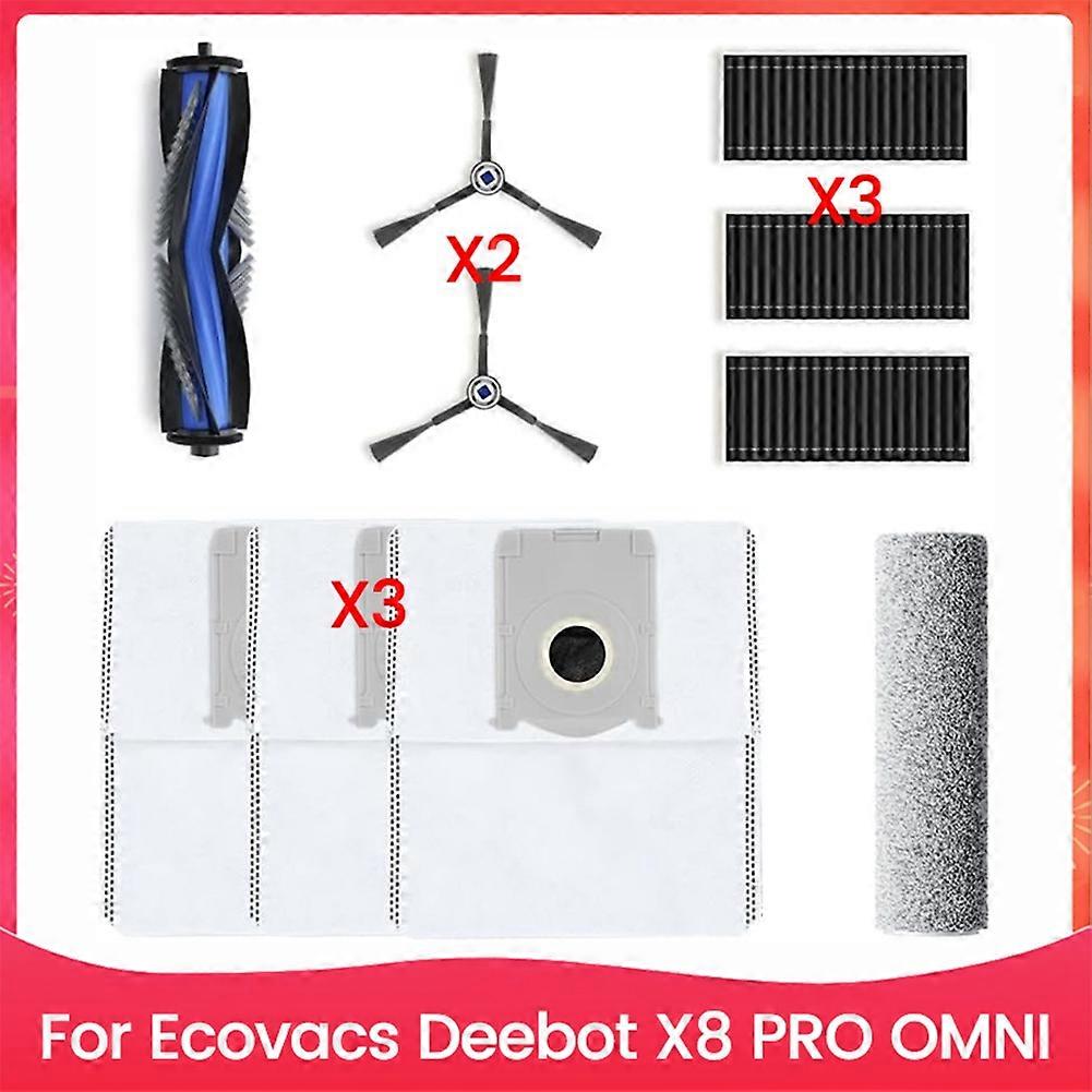 Für Ecovacs Deebot X8 Pro Omni Roboterstaubsauger: Hauptseitenbürste, Hepa-filter, Reinigungsrolle, Staubbeutel
