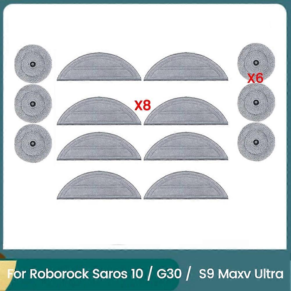 Packung Mit 14 Waschbaren Ersatztüchern Für Roborock Saros 10 / G30 / Roborock S9 Maxv Ultra Staubsauger