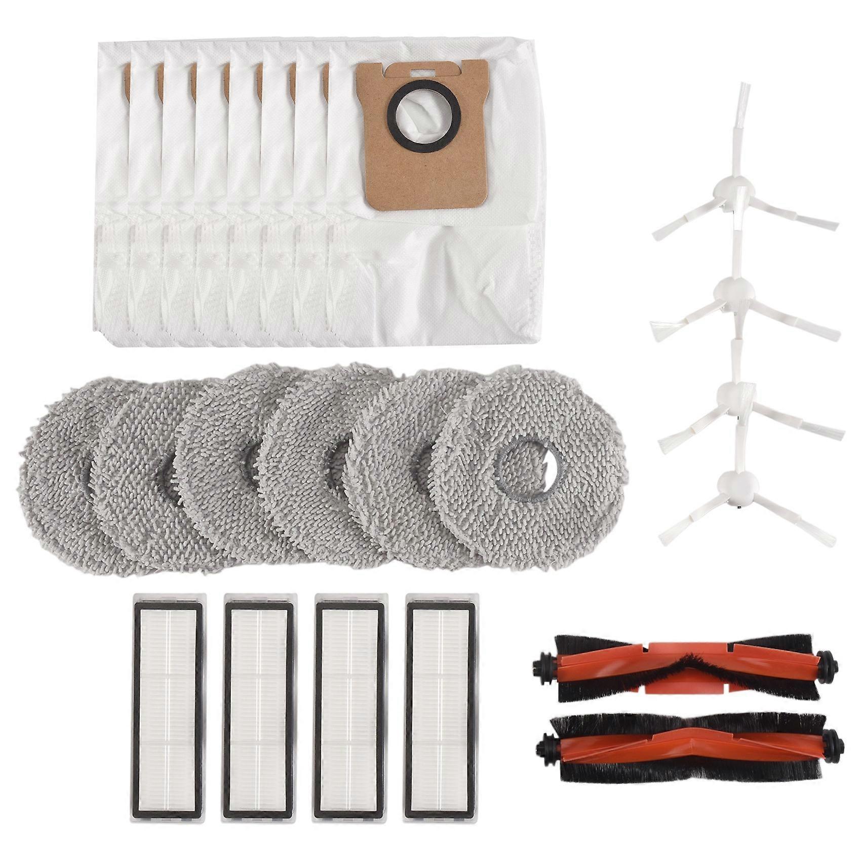 Packung Mit 24 Ersatzteilen Kompatibel Mit Xiaomi X20+ / X20 Plus Roboterstaubsauger: Hauptbürste, Hepa-filter, Reinigungstuch Und Staubbeutel.