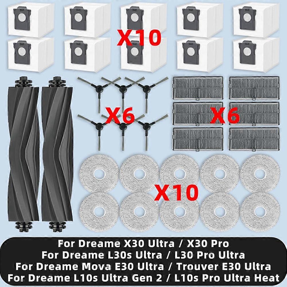 34 Staubsaugerzubehör Für Dreame Mova E30 Ultra / L10s Ultra Gen 2 / L10s Pro Ultra Heat / X30 Ultra Roboter