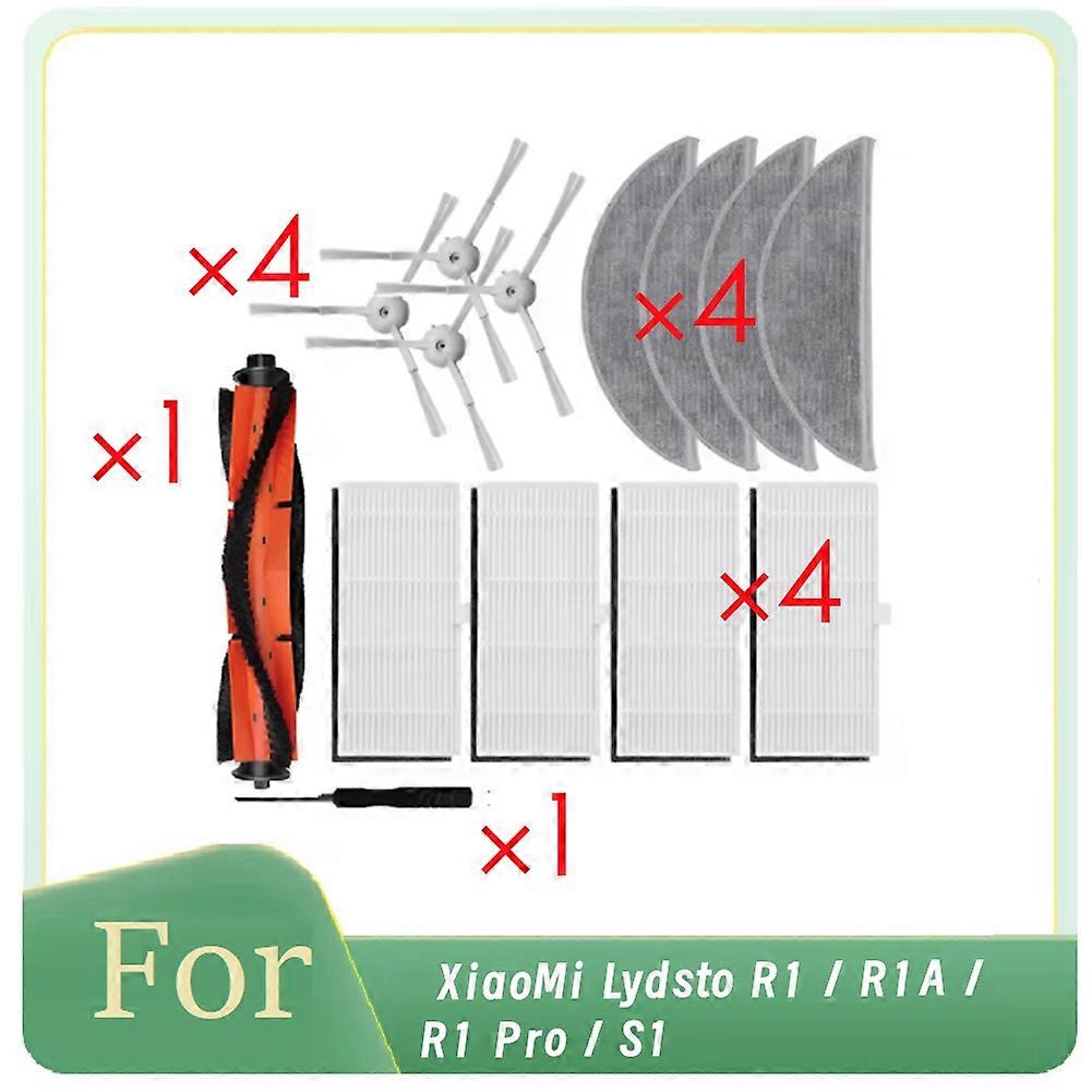 14 Teile Kompatibel Mit Xiaomi Lydsto R1 / R1a / R1 Pro / S1 Roboterstaubsauger: Seitenbürste, Walze, Hepa-filter, Reinigungstuch Und Staubbeutel