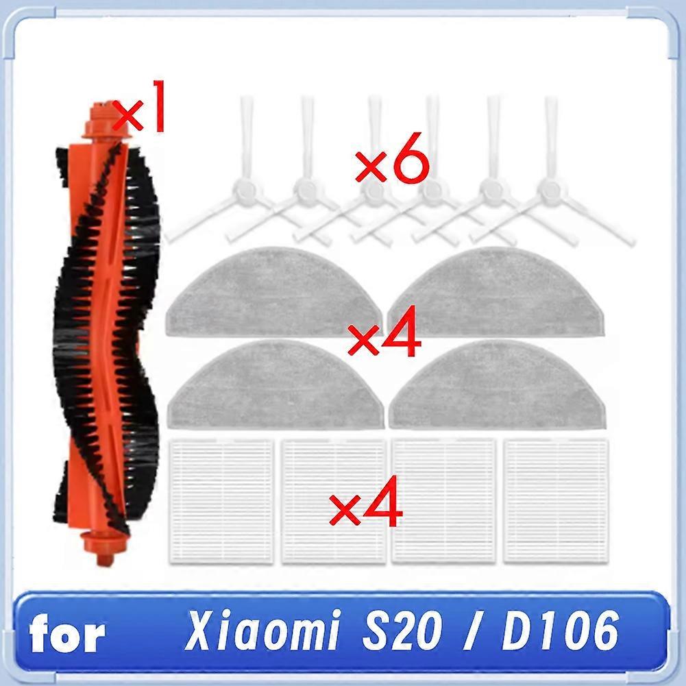15-teiliges Reinigungsset Kompatibel Mit Xiaomi S20 / D106 Roboterstaubsauger: Zubehör Für Wischmopp, Hauptbürste, Tuch Und Filter.