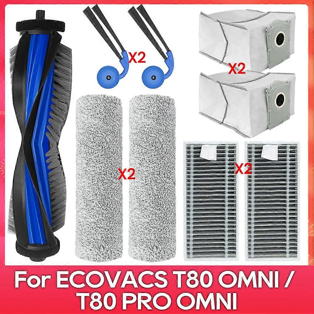 Ersatzteile Für Den Staubsauger Ecovacs T80 Pro Omni / T80 Omni: Hauptwalze, Reinigungstuch, Seitenbürste, Staubbeutel, Hepa-filter Und Zubehör.