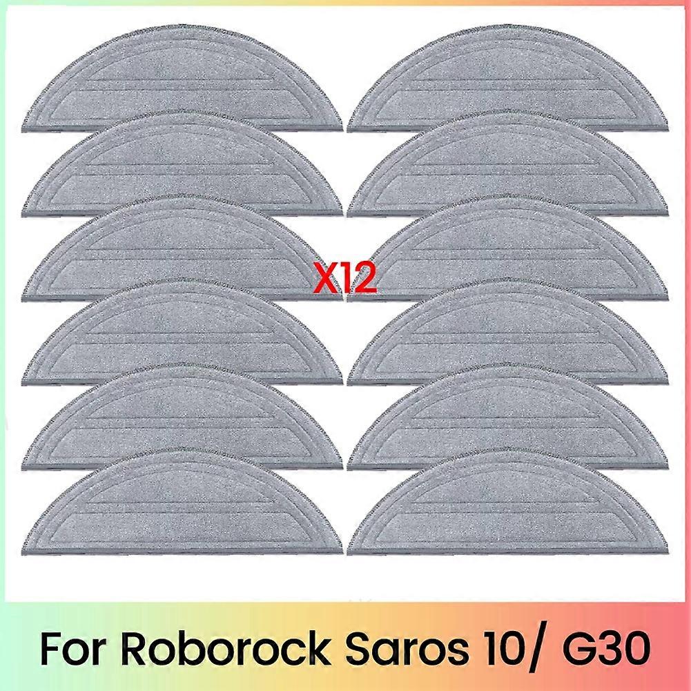 Packung Mit 12 Ersatztüchern Für Roborock Saros 10 / G30 Roboterstaubsauger, Waschbar Und Wiederverwendbar.