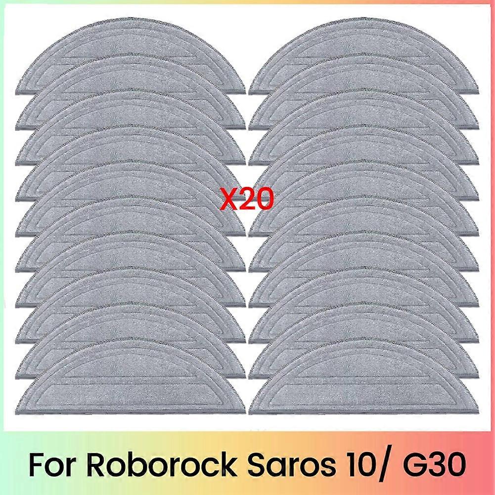 Packung Mit 20 Ersatztüchern Für Roborock Saros 10 / G30 Roboterstaubsauger, Waschbar Und Wiederverwendbar.