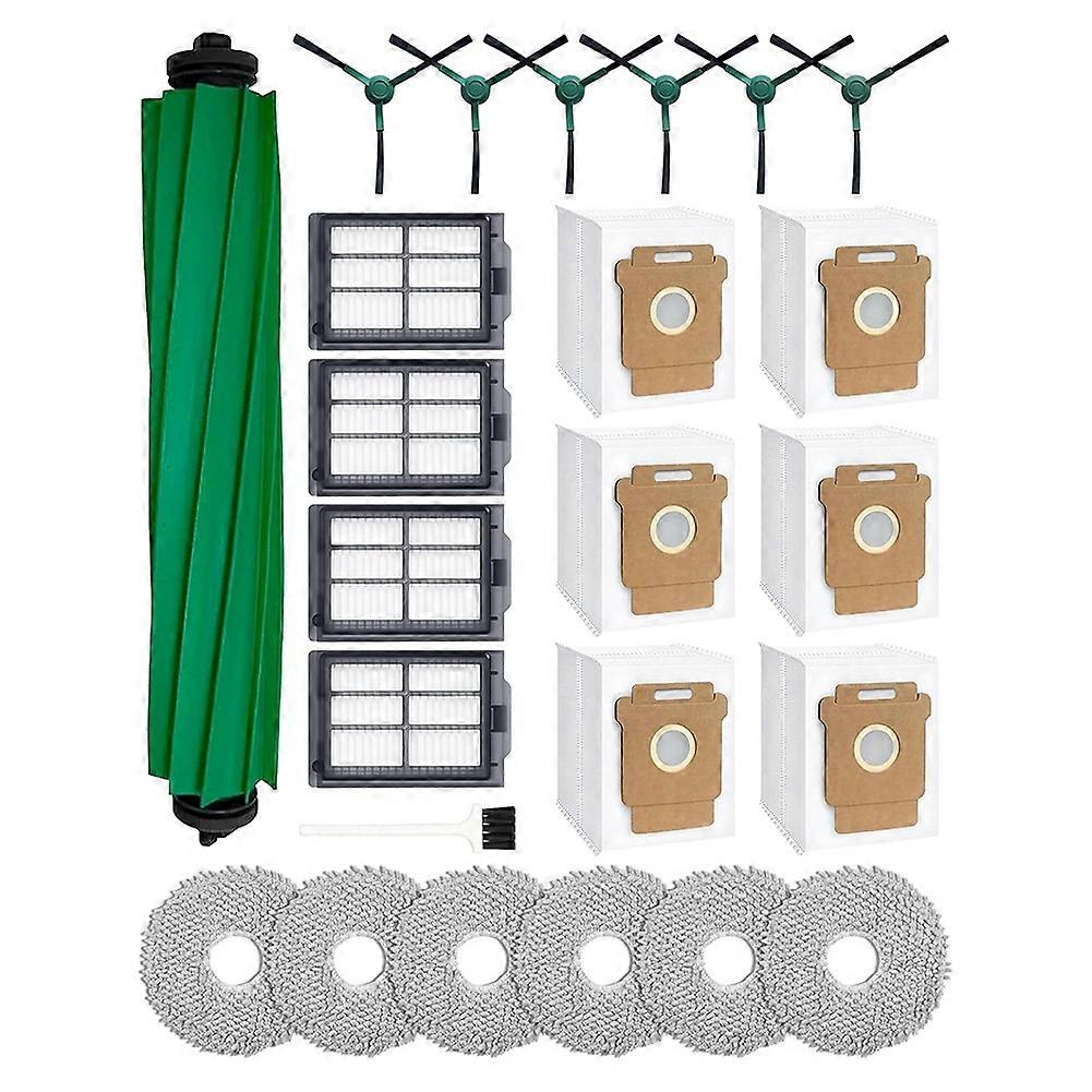 24-teiliges Roboterstaubsauger-set: 1 Hauptbürste, 6 Staubbeutel, 6 Reinigungstücher, 4 Filter, 6 Seitenbürsten Und 1 Reinigungsbürste.