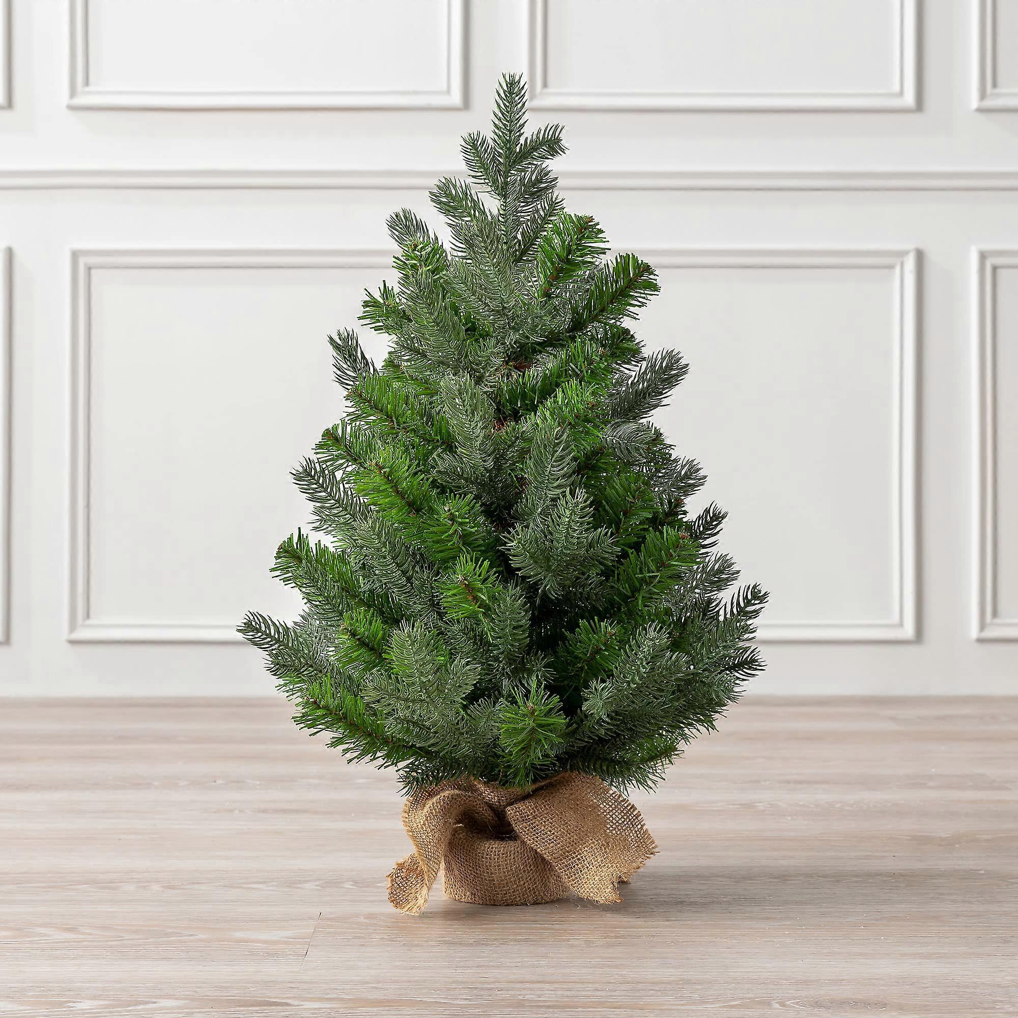 60 Cm Großer Künstlicher Mini-weihnachtsbaum, Tischdekoration Mit Beschwertem Sackleinensockel