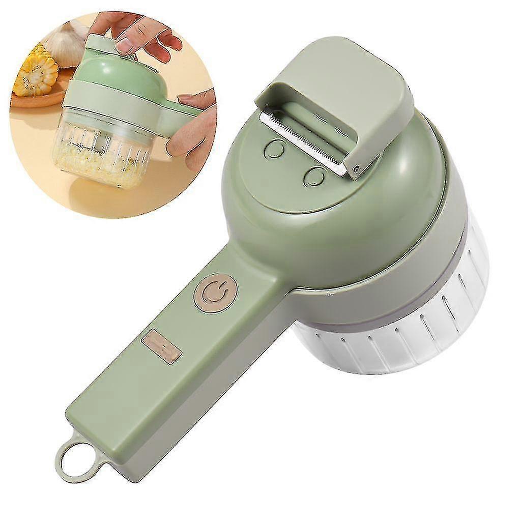 4-in-1-gemüseschneider, Tragbares Elektrisches Zerkleinerer-set, Kabellos, Usb-betrieben, Geschenk