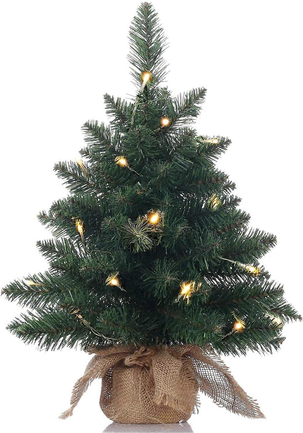 Künstlicher Miniatur-weihnachtsbaum, Mini-kiefer Mit Lichtern, Künstlicher Kiefern-weihnachtsbaum, Geeignet Für Tisch Oder Schreibtisch (55 Cm)